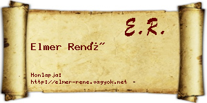 Elmer René névjegykártya